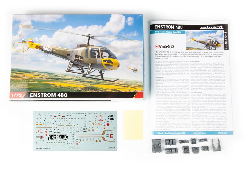 Eduard Hybrid Edition Enstrom 480 Helicopter Plastic Model Kit EDU972012 1/72