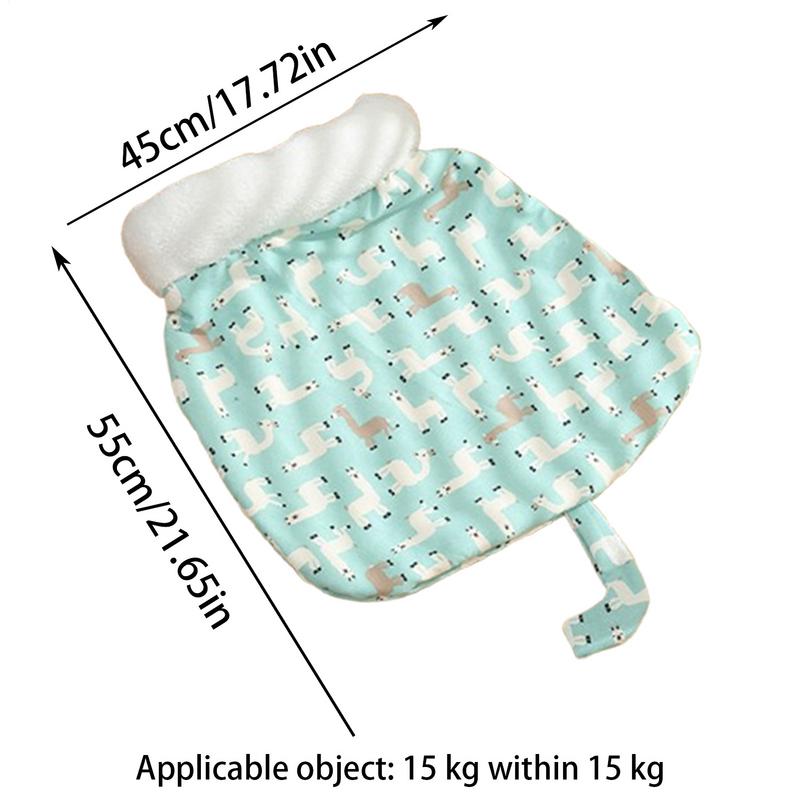 Cat Bed Plush Cloth Calming Sleeping Bag Soft Winter Cat Cave Bed For Kitten Puppy Animal Outdoor Calming Travel Winter