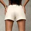 Pantaloncini Casual da Donna a Vita Alta Vita Elastica Vestibilità Comoda Tessuto Leggero Adatti per l'Uso Quotidiano e le Attività all'Aperto