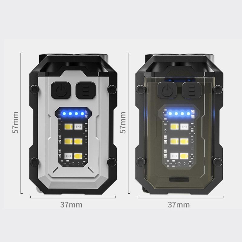 Led High Bright Flashlight Portable Mini Keychain Light Dual Light Source Outdoor Camping Fishing Multi-Function Tool Torch Lamp