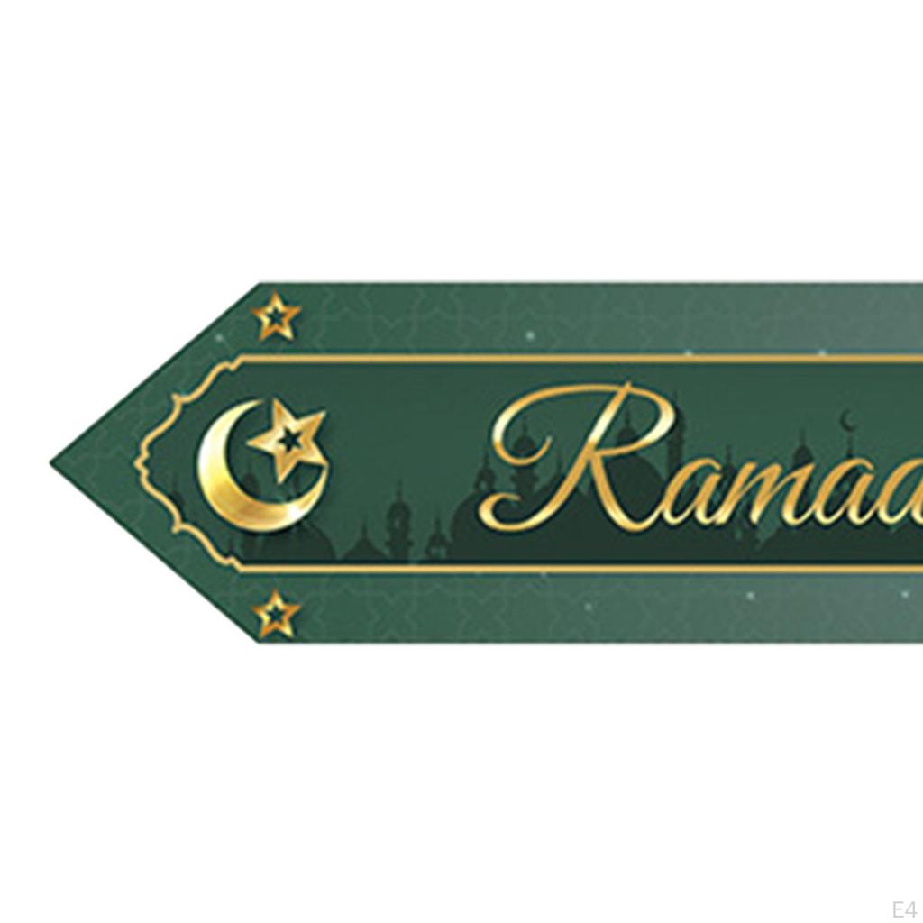 Eid Mubarak Table Runner Moon Mosque Star Ramadan Runners for Dresser