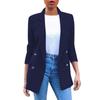 Women's Solid Colour Fashion Lapel Slim Fit Slit Pocket Cardigan Suit Coat