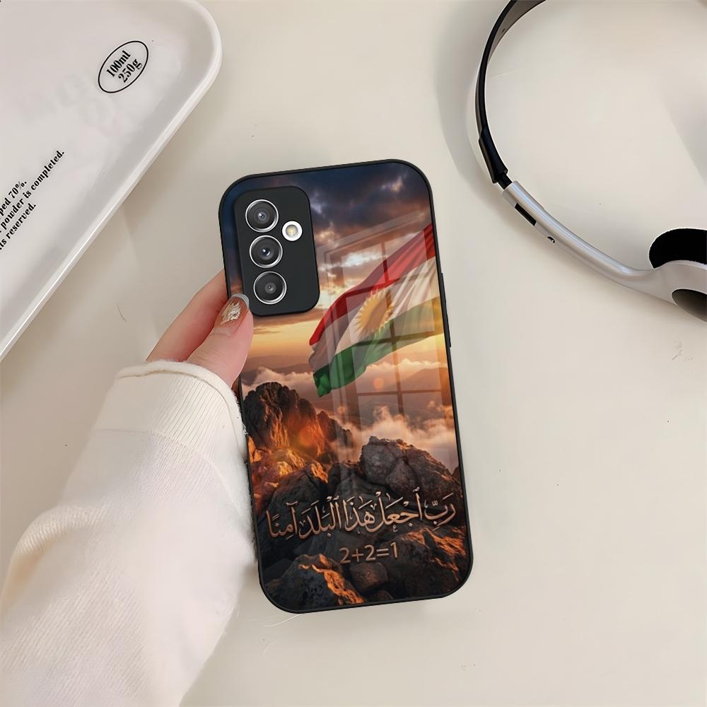 Kurdistan Flag COOL Logo Phone Case Glass For Samsung S24 S26 S23 S20 S25 S21 S22 Ultra Fe Plus A05 A06 A16 A26 A36 A56 Coque