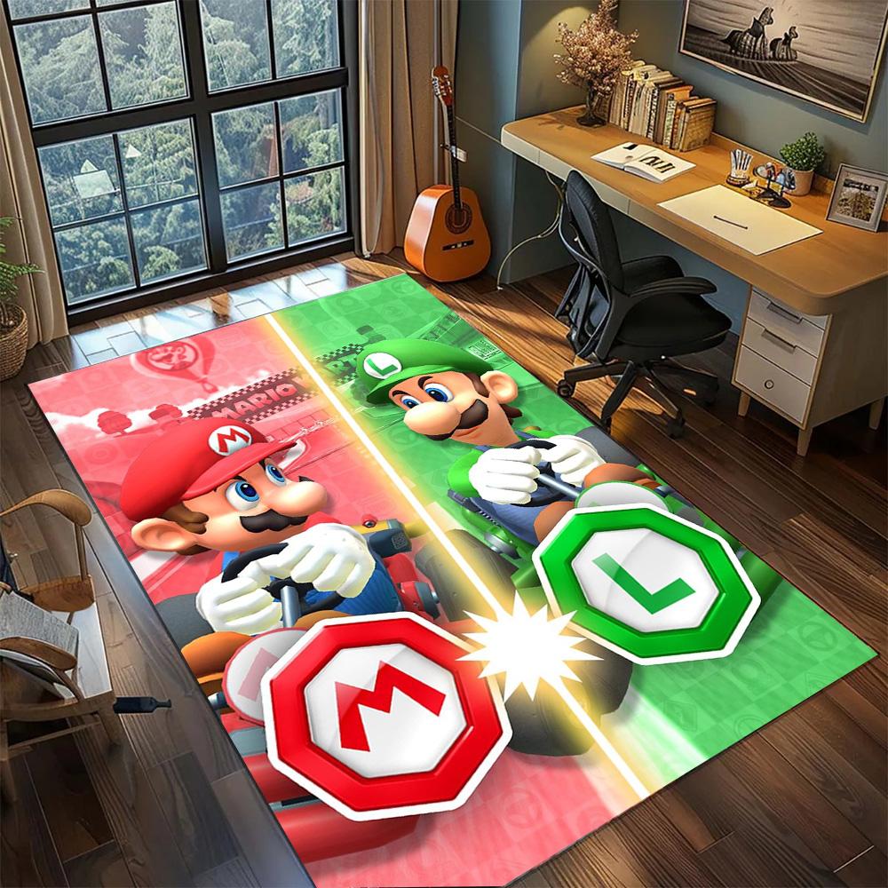 Mario Area Carpet Rug Bedroom Daily, Non Slip Washable Large Area Floor Mat Gamer Room Home.-TING