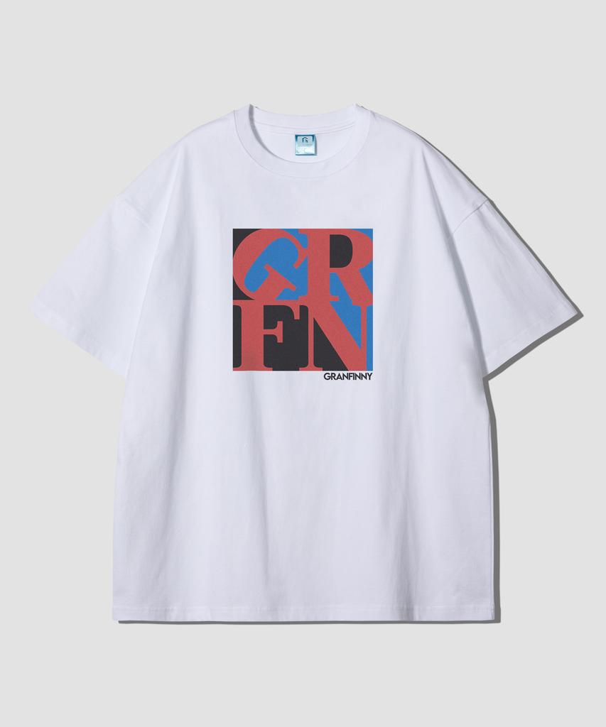 Geulaenpini Square Art Logo Oversized Short Sleeve T-Shirt 4 Colors