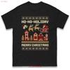 HO Holiday T Shirt Ugly Funny Christmas Festive Top Vintage Washed Homme Soft Top For Everyday Wear Streetwear Slightly