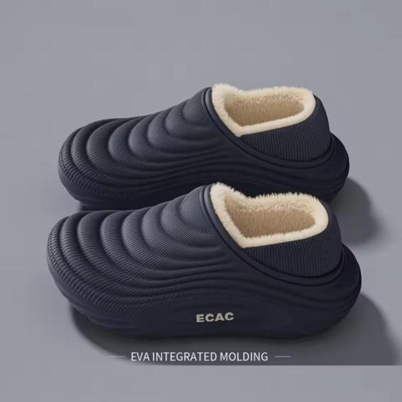 EVA Winter Slippers For Men Women Warm Fur Lined Waterproof Anti Slip Comfortable Indoor Outdoor Home Cotton Clogs Lightweight