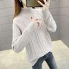 Autumn/Winter Stylish Half-High Neck Loose Thick Knit Sweater for Women