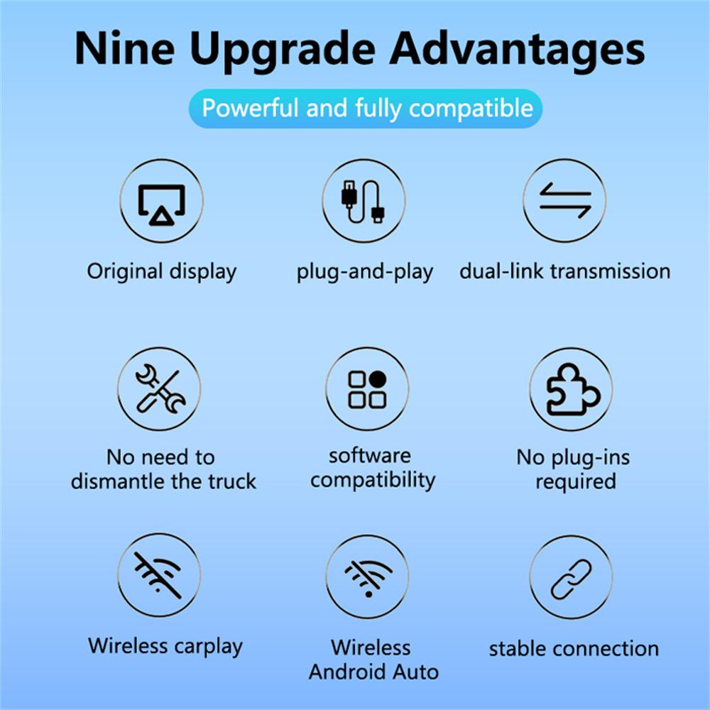 FL3 2 In 1 Wireless CarPlay Adapter Android Auto Converter Plug and Play Wired to Wireless CarPlay Box