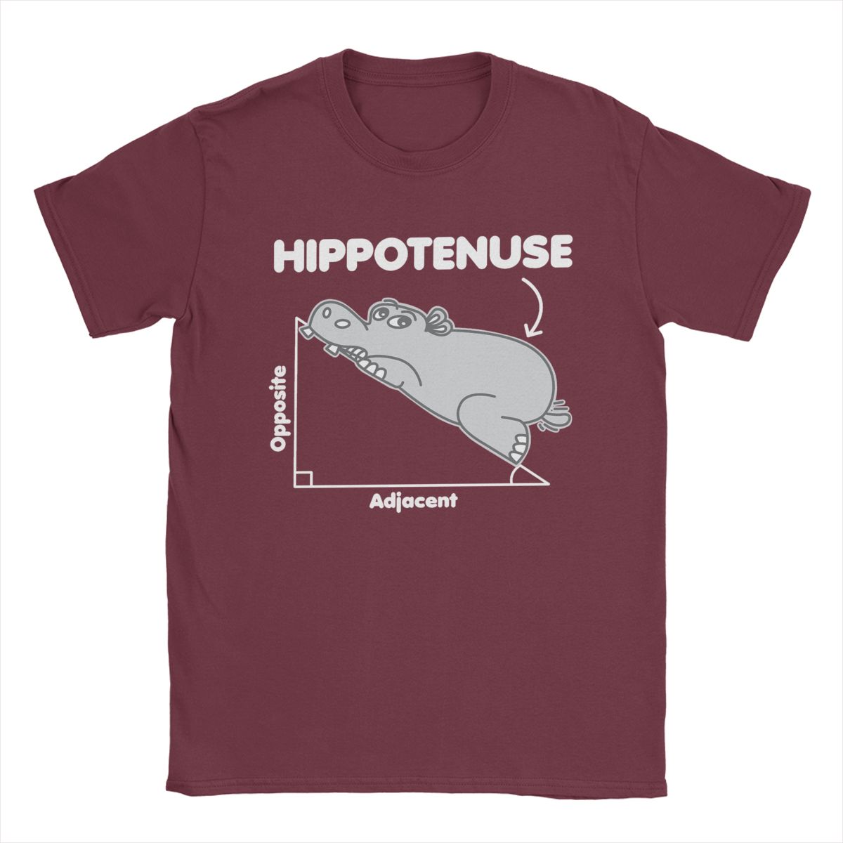 

Футболка Hippotenuse Hippo Hypotenuse Math Pun для мужчин, забавная футболка с коротким рукавом и круглым вырезом, 100% хлопок, идея для подарка, топы XXXXXL бордовый