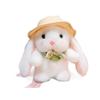 Cute Pudding Rabbit Plush Doll Wearing Hat Little White Rabbit Grab Machine Doll Children's Rag Doll Birthday Gift