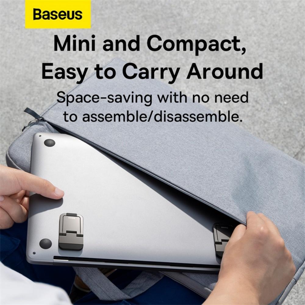 Baseus 2PCS/SET Laptop Stand Alloy Notebook Kickstand Foldable Convenient Height Adjustable Mini Compact Desktop Computer Holder