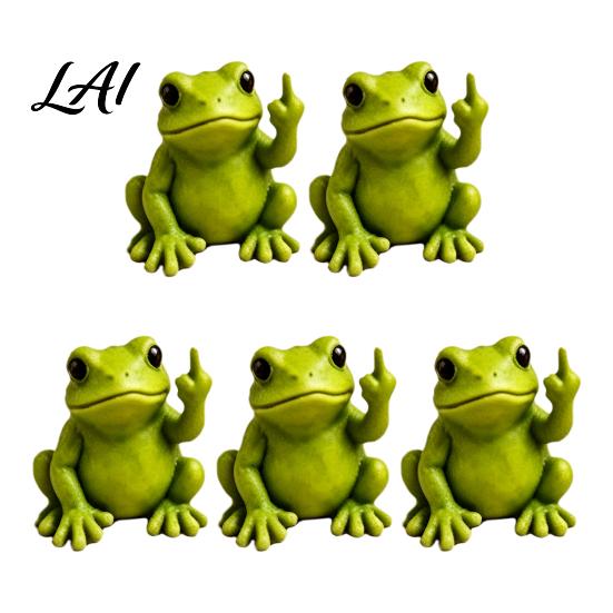 Conversation Starter Desk Decor Mini Monkey Figurine Funny Resin Frog Statue with Middle Finger Gesture Sarcastic Unique Birthday Gift Ideas