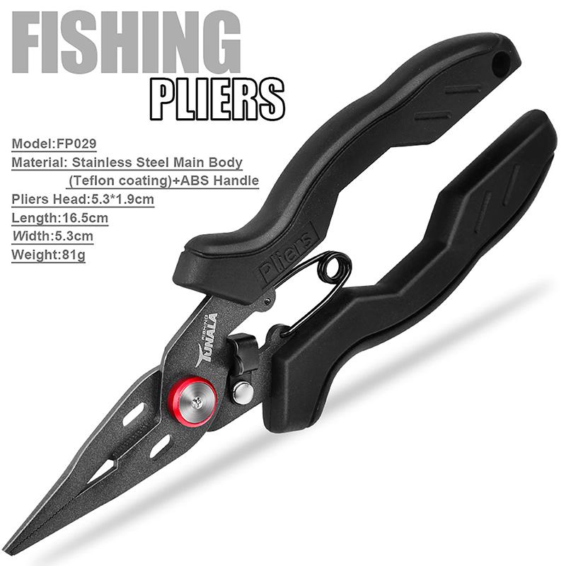 Stainless Steel Luya Pliers Multi-Functional Fish Control Device Anti-Rust Teflon Coating Small Mouth Fishing Pliers Cutting Lin