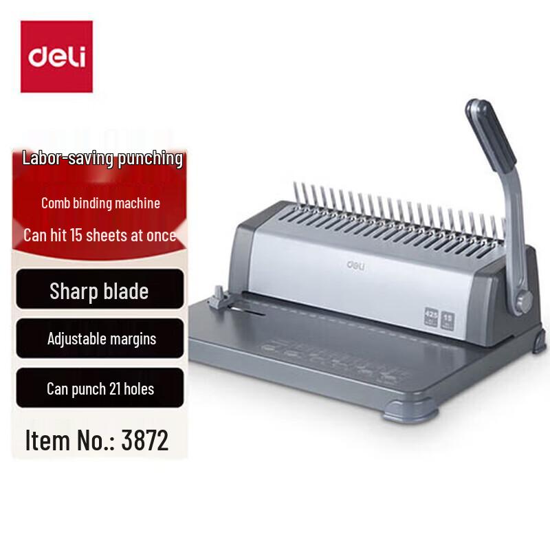 Deli 21-Hole Manual Comb Binding Machine
