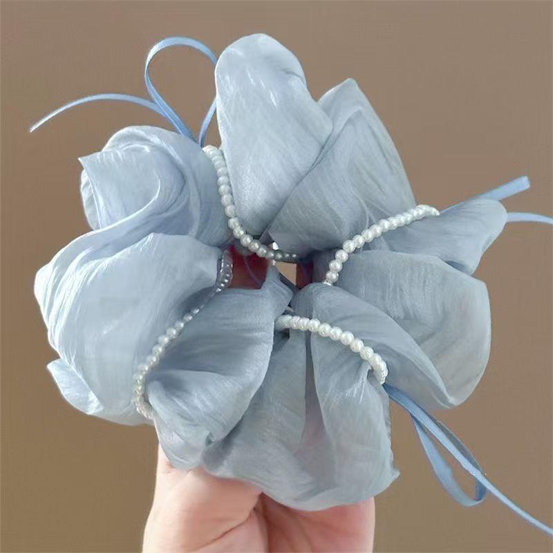 

Butterfly Pearl Large Intestine Hairband High Grade Satin Headband синій