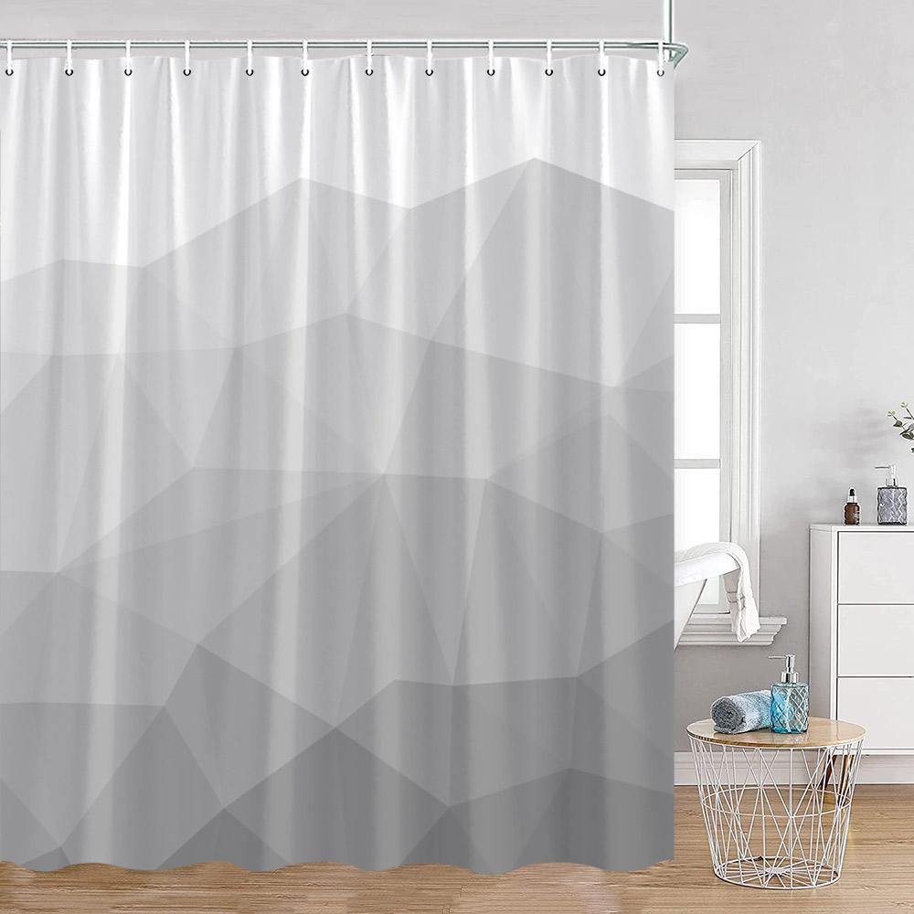 Abstract Geometric Shower Curtain Gradient Colorful Pattern Fashion Bathroom Decorations Modern Polyester Fabric Bath Curtains