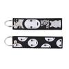 Anime Movie Embroidery Key Fobs White Dragon Key Tags Keychains for Motorcycles Cars Keyring Cosplay Accessories Fans Gifts