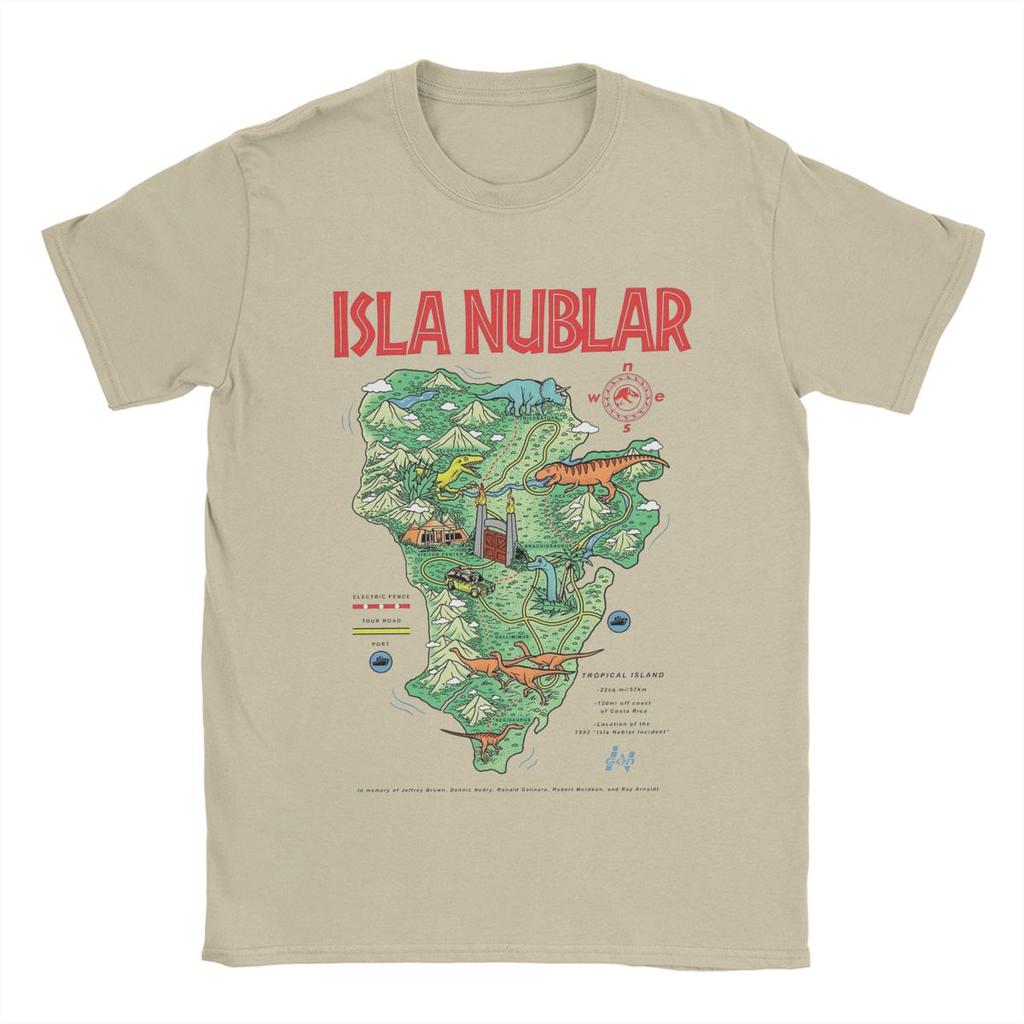 Novelty Jurassics Parks Isla Nublar T-Shirt Men Round Neck Cotton T Shirts Short Sleeve Tees Plus Size Clothing