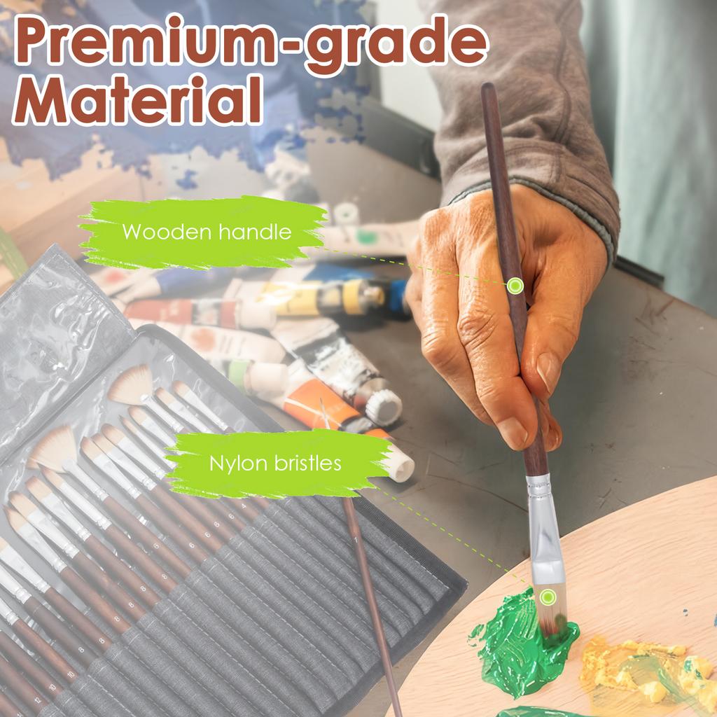 25Pcs Artist Paint Brushes Set Professional Artist Paintbrushes Acrylic Oil Watercolor Acrylic Painting for Artists Beginners