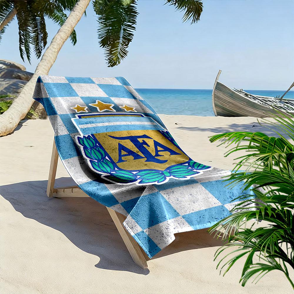 Argentina Blue Badge Towel Beach Towel Quick-drying for Travel Outdoor Sports Jogging Beach and Swimming