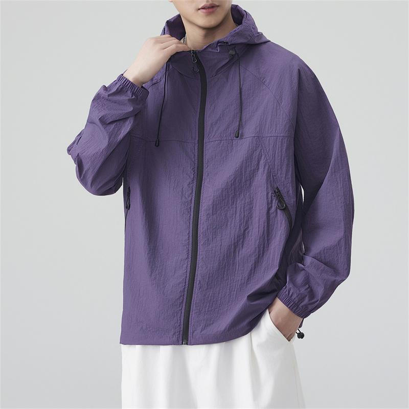 Men's Upf 50+ Sun Protection Hooded Jacket Lightweight Breathable Oversized Zip Up Windbreaker Casual Outdoor Summer Hiking Fishing Tops