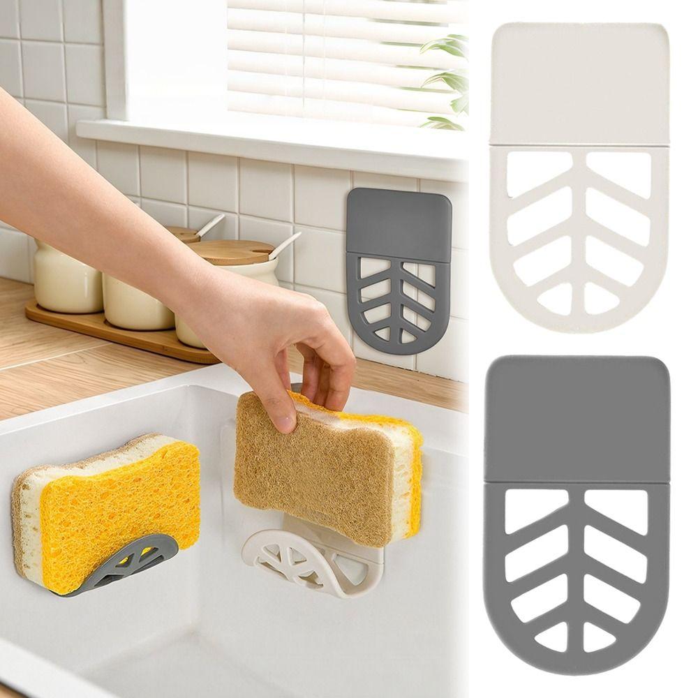 Fold-Flat Design Sponge Holder Silicone Kitchen Sink Organizer New Dish Scrubber Rack Home Use