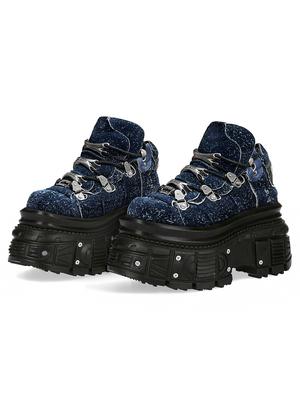 Punk Rock Metal Dekoration Schnürdesign Superhoher Absatz Plateau-Schuhe Gothic Stil Herren und Damen Plateau-Schuhe