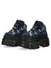 Punk Rock Metal Decoration Lace-up Design Super-high Heel Platform Shoes Gothic Style Men's and Women's Platform Shoes