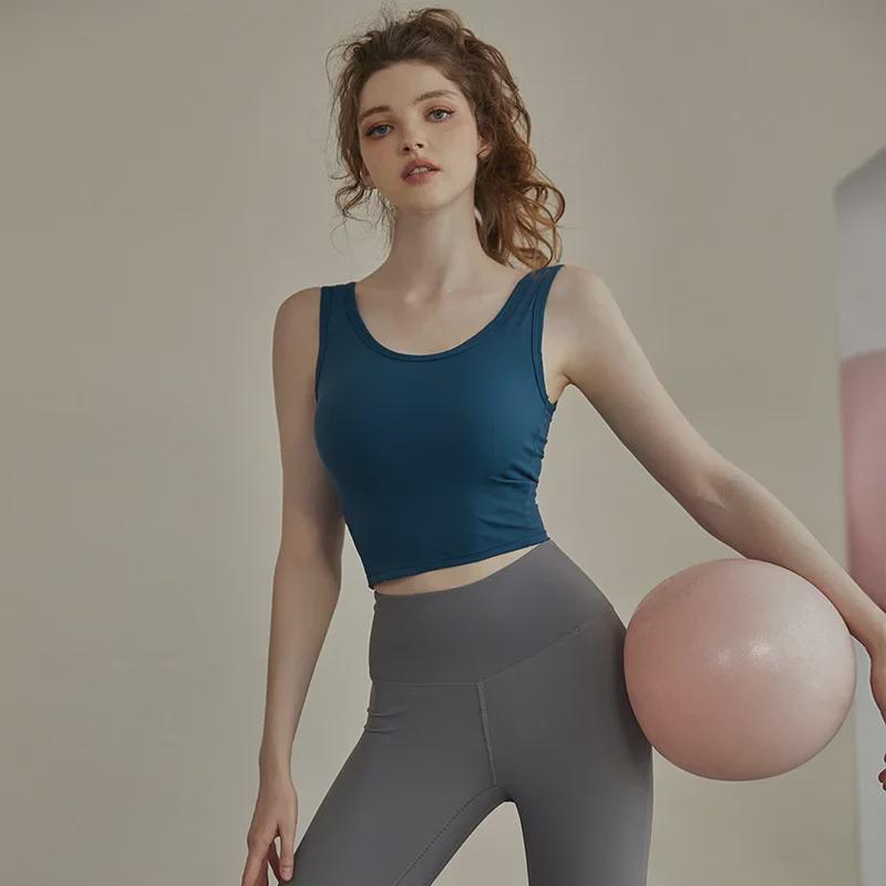 Stötsäker sport-BH för kvinnor: Vår/höstlöpning, yogaväst, vacker ryggdesign med bröstkuddar