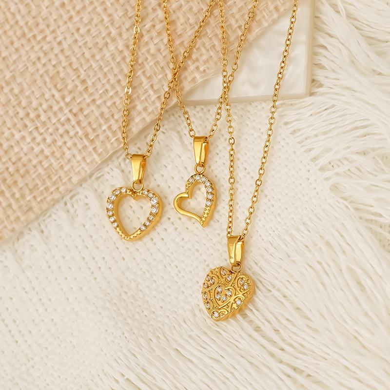 Liebe Temperament Leichter Luxus Hoher Sinn Schlüsselbeinkette Einfache Zirkon Titanstahl Halskette