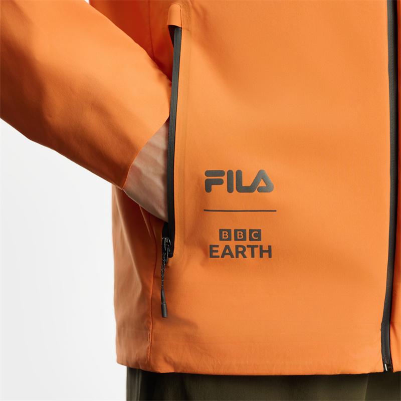 New FILA x BBC EARTH Jacket Men Sunset Orange A11M437713FOR