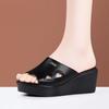 Slope Heel Cool Slippers Women's 2025 Summer New Muffin Thick Bottom Waterproof Table Women's Outer Wear Medium Heel Size Slippers