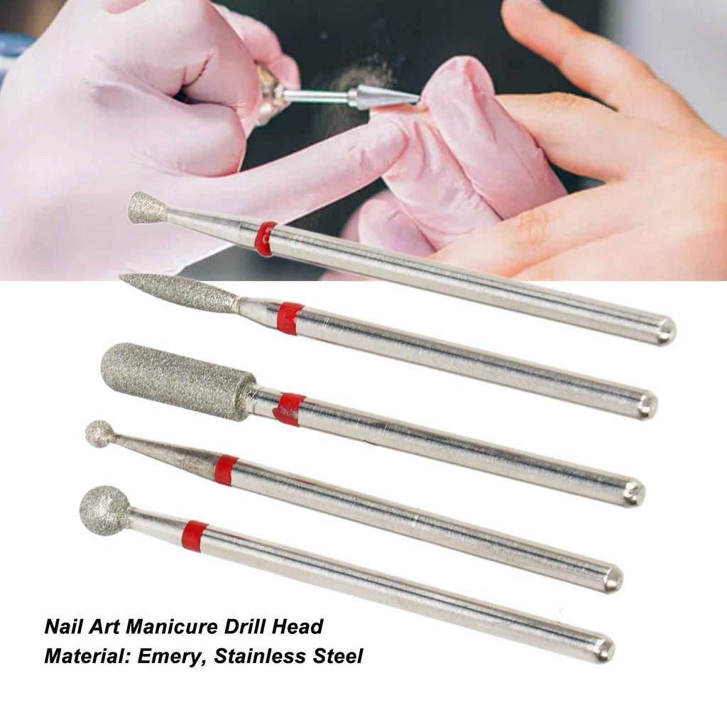 5 Type Nail Art Manicure Drill Bits Nail Drill Bits Pedicure Manicure Grinding Head Portable Polishing Accessory