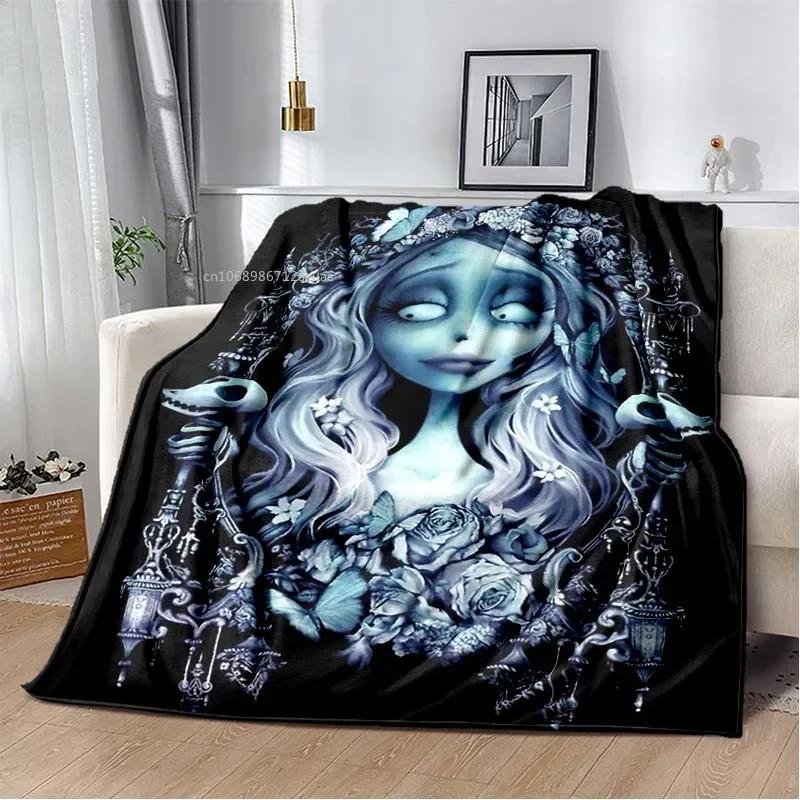 Sorrow Love Story Die Braut des Geistes Decke Hochzeit in der Nacht Decken für Bett Sofa Goth Braut Halloween Decke