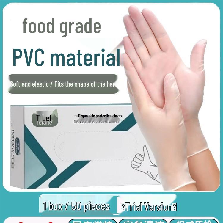 Food Grade PVC Disposable Gloves for Kitchen, Catering, and Cooking Small