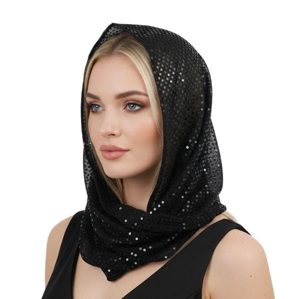 Stylish Head Scarf Multi-Functional Scarves Shawl Wraps Stylish Sequin Rave Hood Unisex