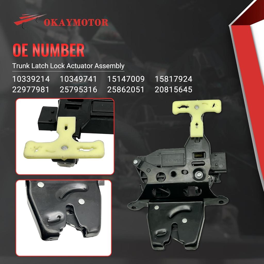 20815645 Trunk Latch Lock Actuator Assembly for 2006-2013 Chevrolet Impala Cadillac DTS 2005-2011 Buick Lacrosse Lucerne Pontiac Grand Prix G6 3.5L