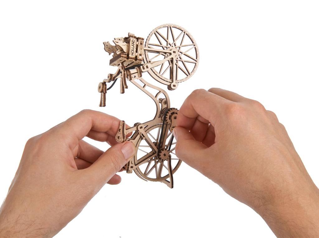 UGEARS Dutch Bicycle 3D Puzzle for Adults - Model Building Kit Wooden Puzzle Hobby for Men - 3D Puzzles for Adults - Wooden Model Kit