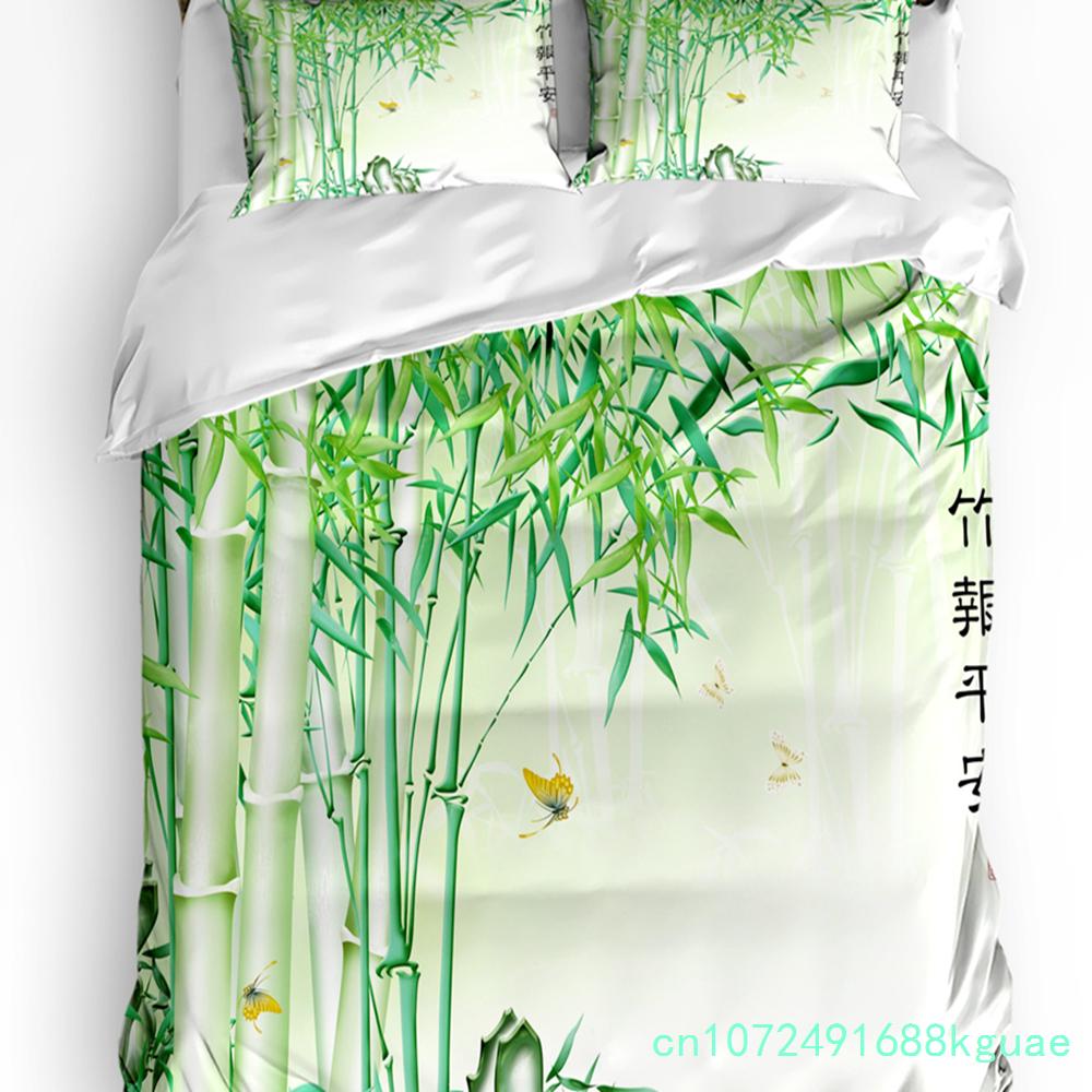 Set Biancheria da Letto 3 Pezzi Orchid Stones Bamboo Zen Verde Per Camera da Letto Letto Matrimoniale Tessile per la Casa Copripiumino Copripiumino Federa