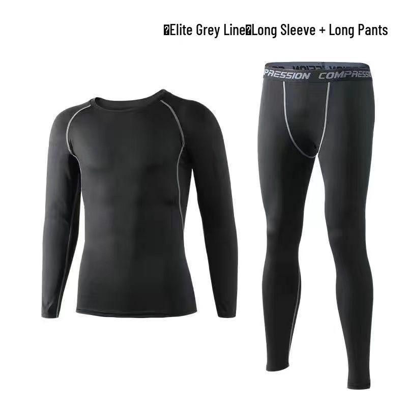 Męski Zestaw Fitnessowy i Biegowy Szybkoschnący 5-częściowy: Oddychający strój do jogi i na siłownię z długim rękawem