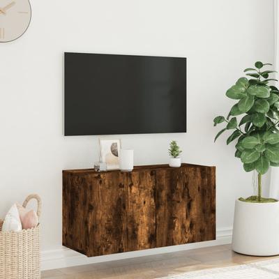 TV Wall Cabinet Smoked Oak 80 X 30 X 41 Cm