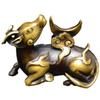 Brass Rhinoceros Moon Gazing Pen Holder - Artistic Home Office Decor Gift