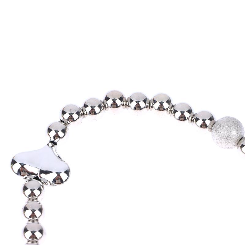 1Pc Silver Color Heart Phone Charms Plastic Love Beaded Rope For Phone Women Men Short Cell Phone Lanyard Keychains