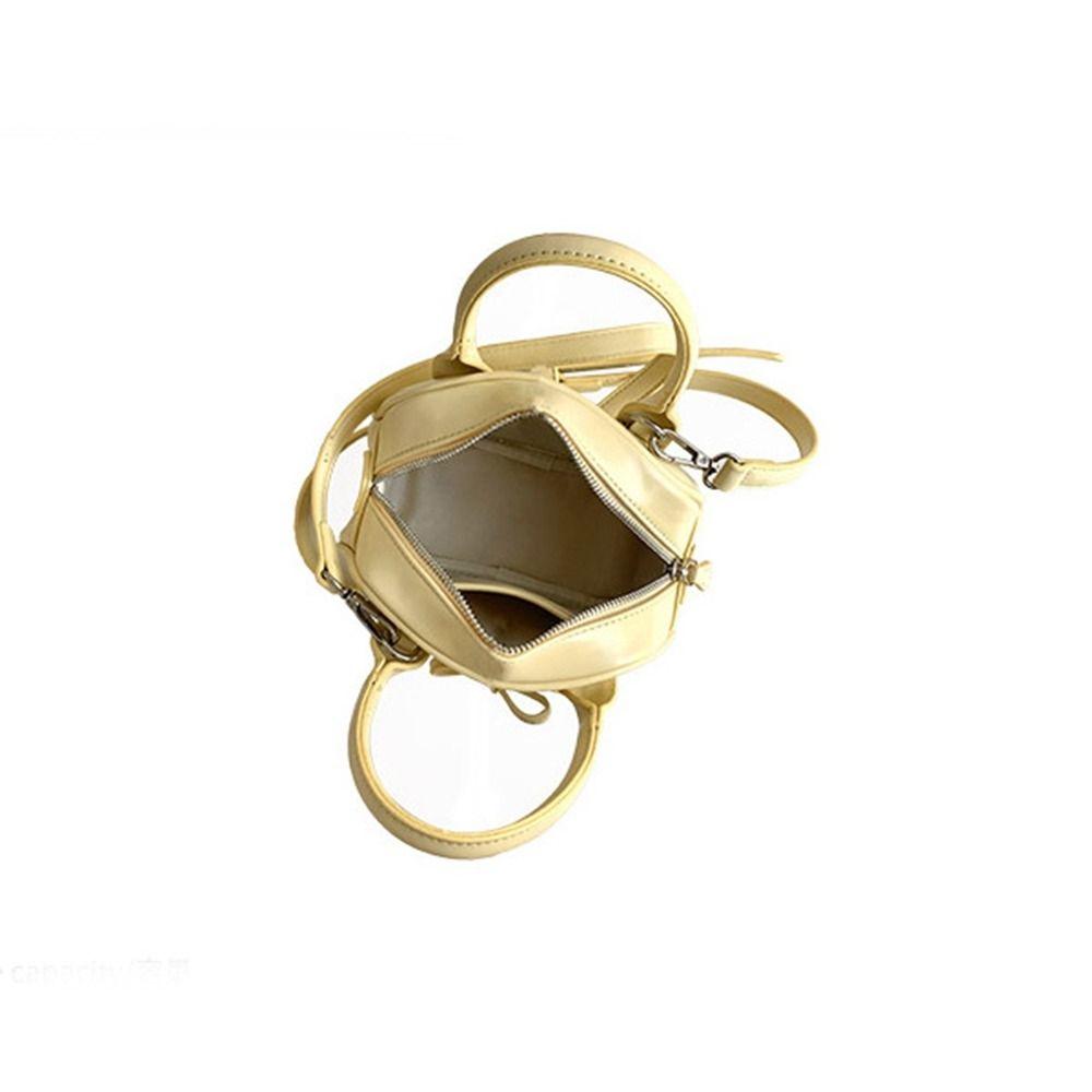 Solid Color Boston Bag PU Leather messenger bag Ins Shoulder Bag  Girls/Female