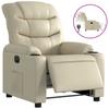 Electric Recliner Chair Cream Faux Leather