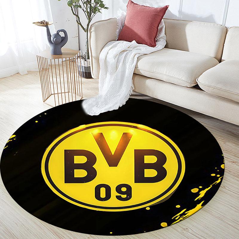 Borussia Dortmund,Round Area Rug,Carpet Rug for Living Room Bedroom Sofa Playroom Decor,Non-slip Floor Mat