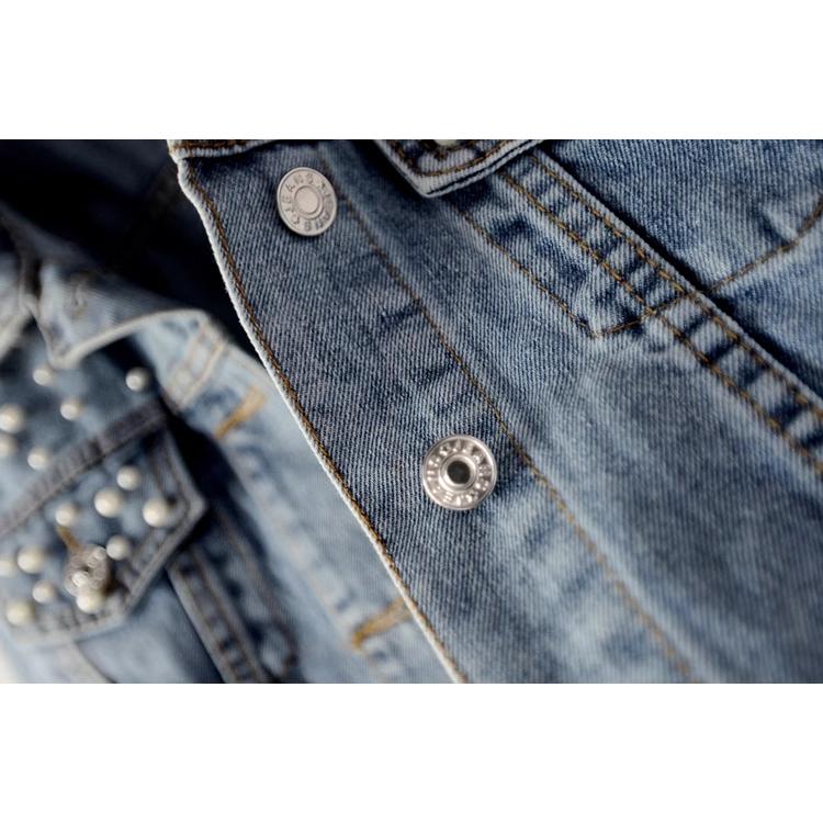 All-match Fashion womenWomen's Blue Long Sleeve Denim Jacket Casual Short Outwear Coat