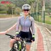MLC Mono Triatlon Femminile Skinsuit Ciclismo Maglia da Ciclismo da Donna Tuta Bianca a Manica Corta Body da Bici Corto Ciclismo Imbottitura in Gel