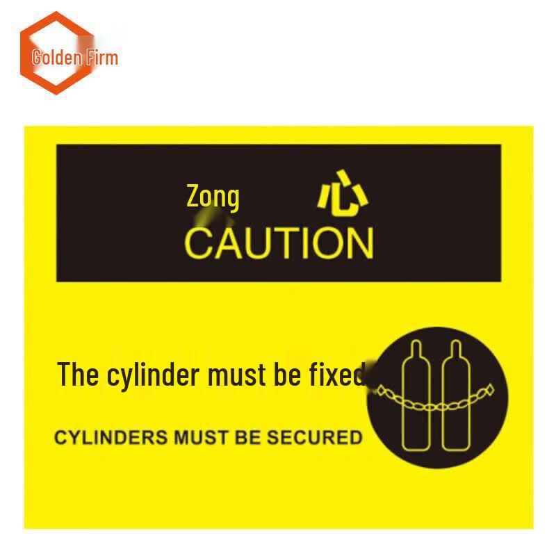 Jingulao Kczq-51 Safety Sign Sticker 2-Pack Caution - Cylinders Must Be Fixed